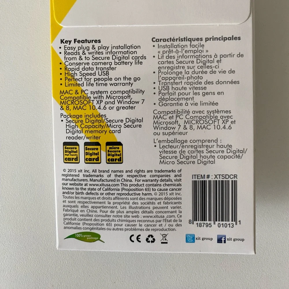 High Speed Secure Digital/High Capacity Micro Secure Digital Reader/Writer. New.